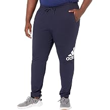 adidas Mens Essentials Single Jersey Tapered Badge of Sport Joggers Training Casual - Black