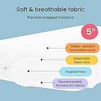 Vista 7 de Dream On Me Baby Zzz 5” Colchón de tamaño completo para cuna y cama infantil en una caja – Certificado GREENGUARD Gold y JPMA, transpirable