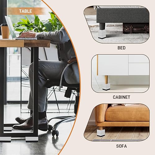 Miniatura 81 de Bed Risers, Furniture Raise Blocks, 2,3 or 4 inch Stilts Heavy Duty for Bed Couch Desk Sofa Table Lifts, Furniture Legs Lifters Support up to 1300