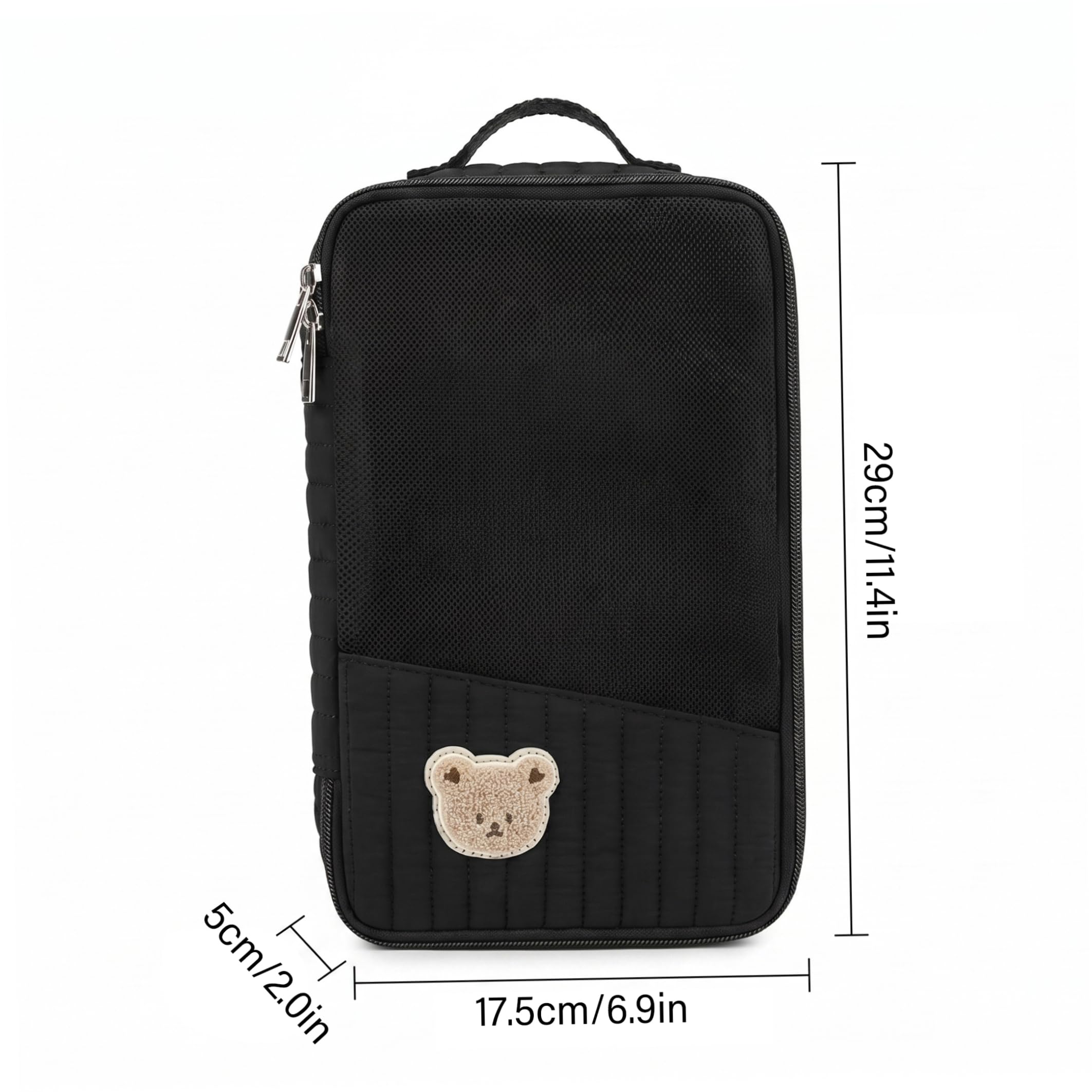 Diaper Bag Organizers, Diaper Bag Organizer Pouch, Cartoon Bear Quilted Mesh Storage, Cube For Travel, Baby Essentials & Toiletries Organization (black Bear), Organizer Pouches — view 4