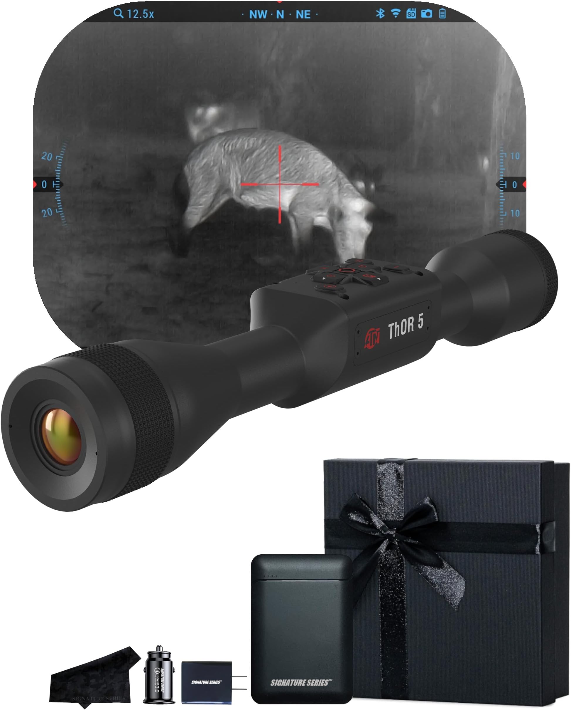 ATN Thor 5 640 Smart HD Thermal Scope with 640x480, 12 Micron Sensor | Magnification, Full HD Video Recording, Smooth Zoom | Exclusive Signature Series Kit