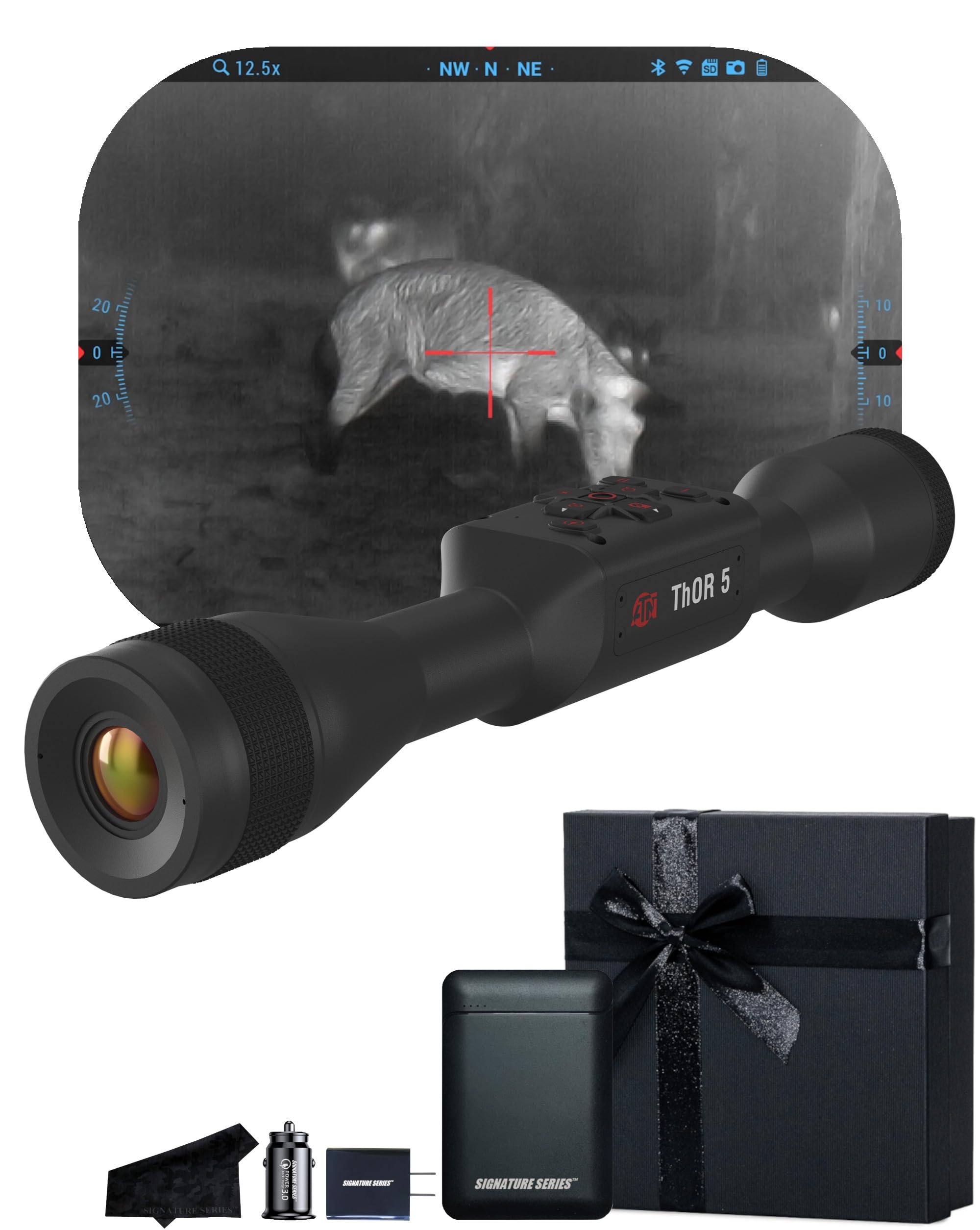 ATN Thor 5 640 Smart HD Thermal Scope with 640x480, 12 Micron Sensor | Magnification, Full HD Video Recording, Smooth Zoom | Exclusive Signature Series Kit