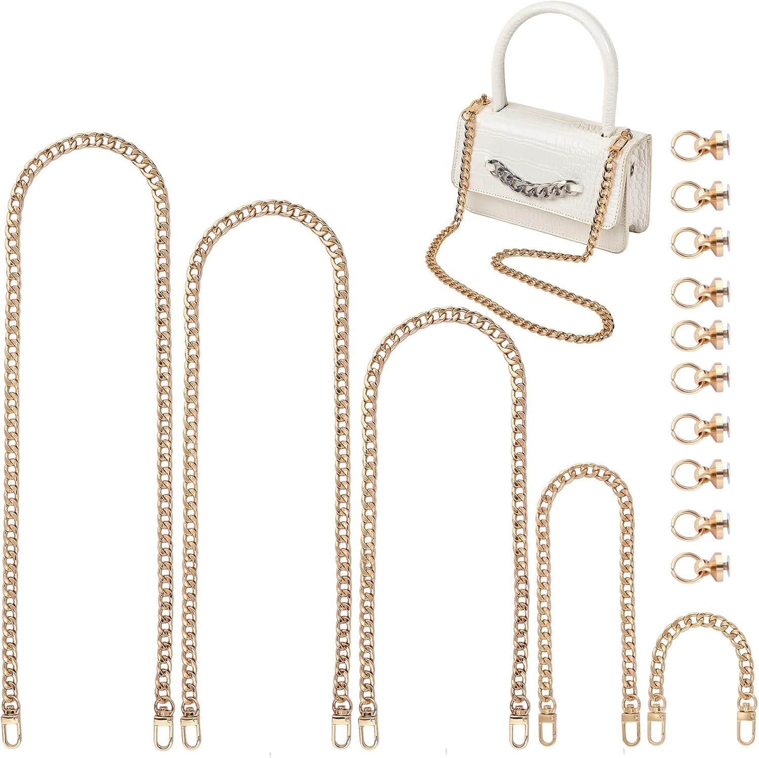 WEWAYSMILE 5pcs Metal Handbag Chain Strap, Purse Charms