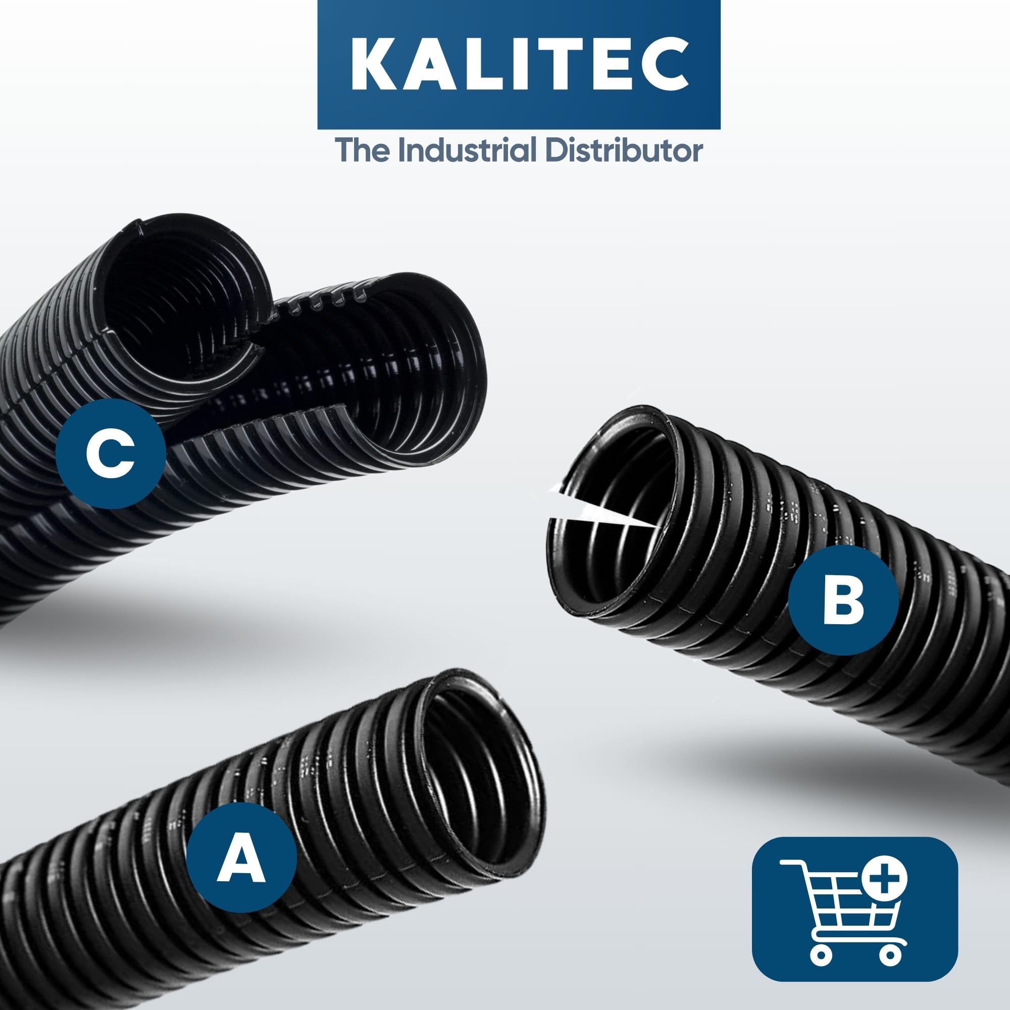 Kalitec Tubo Corrugato Chiuso NW 16-50 m Protezione Cavi e Anti Martora | Tubo vuoto non scanalato in PP, resistente UV e fiamme, diametro 18,8 mm, ideale per auto, giardino e cavi industriali