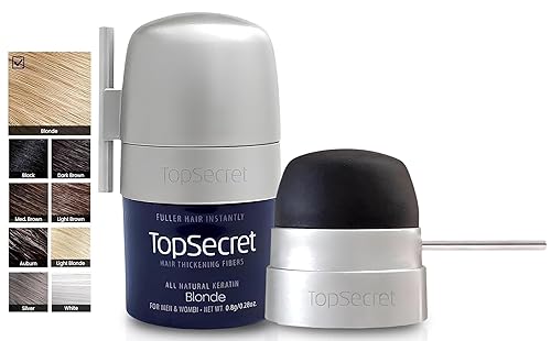 Top Secret Fibras de construcción que engrosan el cabello, relleno natural e indetectable, para hombres y mujeres, rellena instantáneamente el