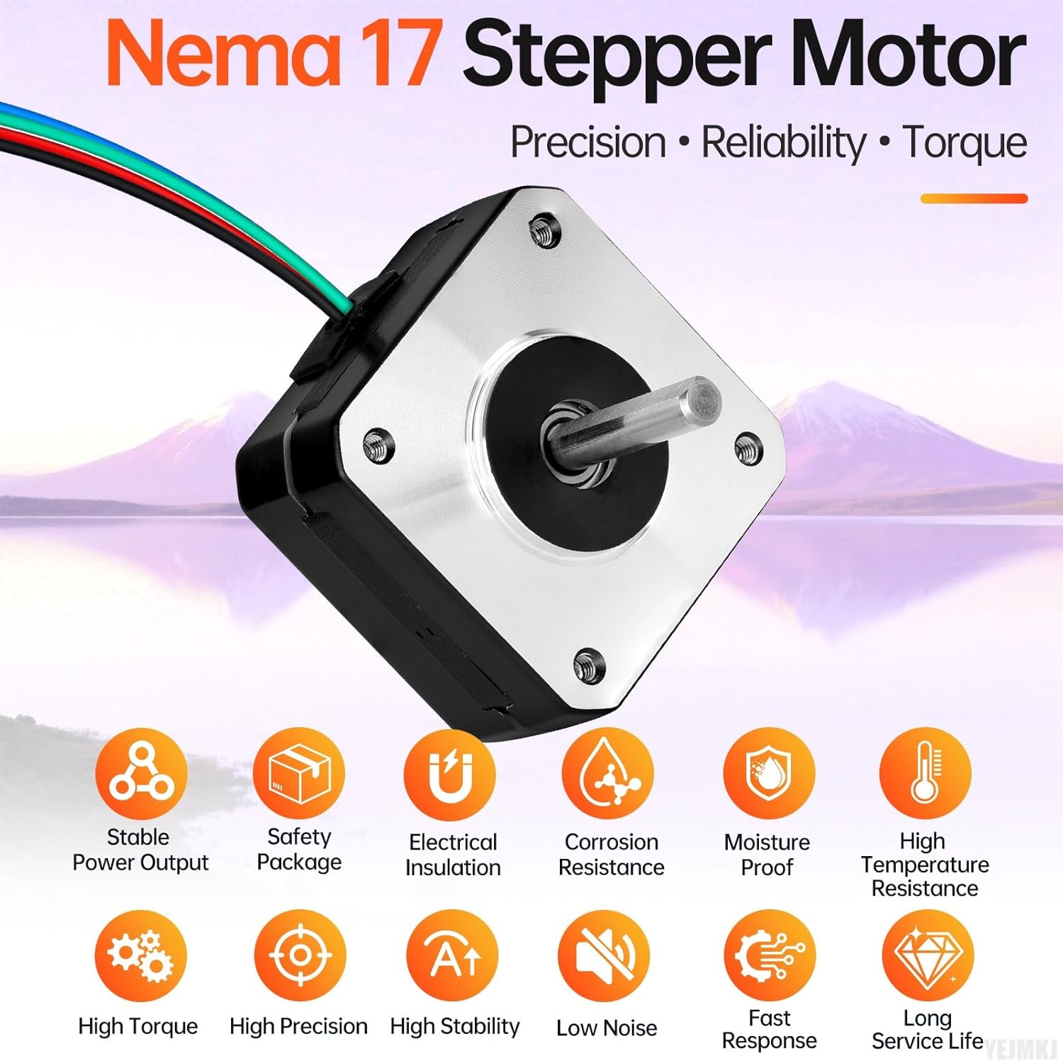 3Pack Nema 17 Stepper Motor 2 Phase 1.8‌°‌ 0.13Nm(18.41oz·in) High Torque Bipolar 21mm 4.2Ω 1.0A 4-Lead Shaft 24mm φ5mm 42 Stepper Motor Cable 1M for 3D Printer DIY Robot CNC Machine