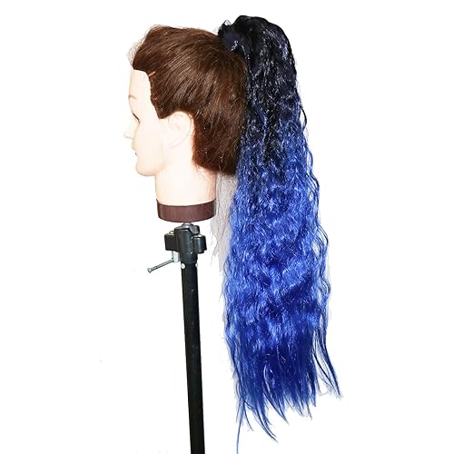 Miniatura 8 de LeeWin Extensión de cola de caballo de color degradado con clip envolvente de velcro en cola de caballo falsa para mujer (24 pulgadas, T 1B61C)