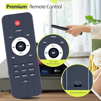 Replacement Remote Control for WISCENT Portable CD Player WTB-791B