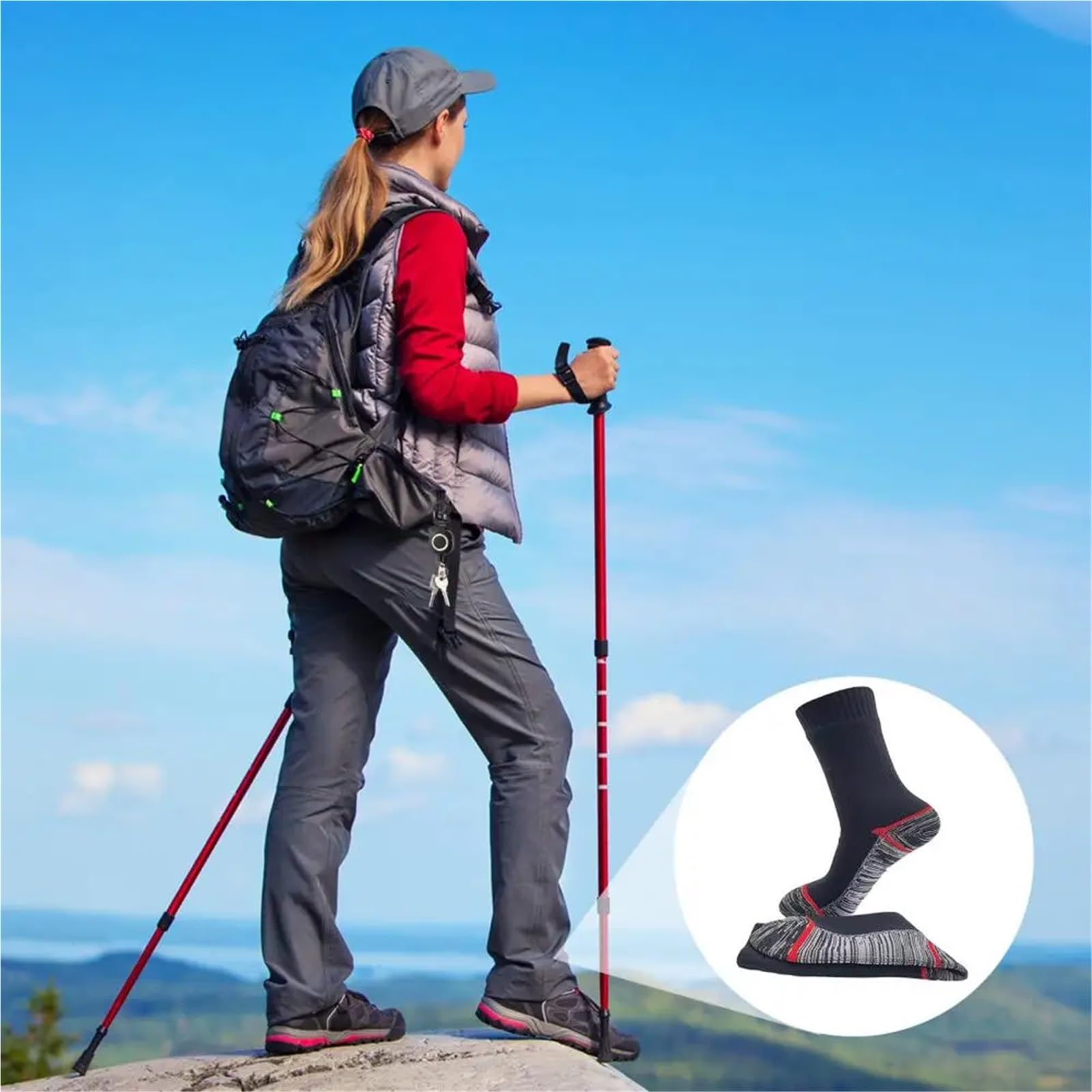 Camping Waterproof Socks Waterproof Compression Socks for Outdoor Activities Breathable Moisture-wicking for Men for Skiing Per Uomo