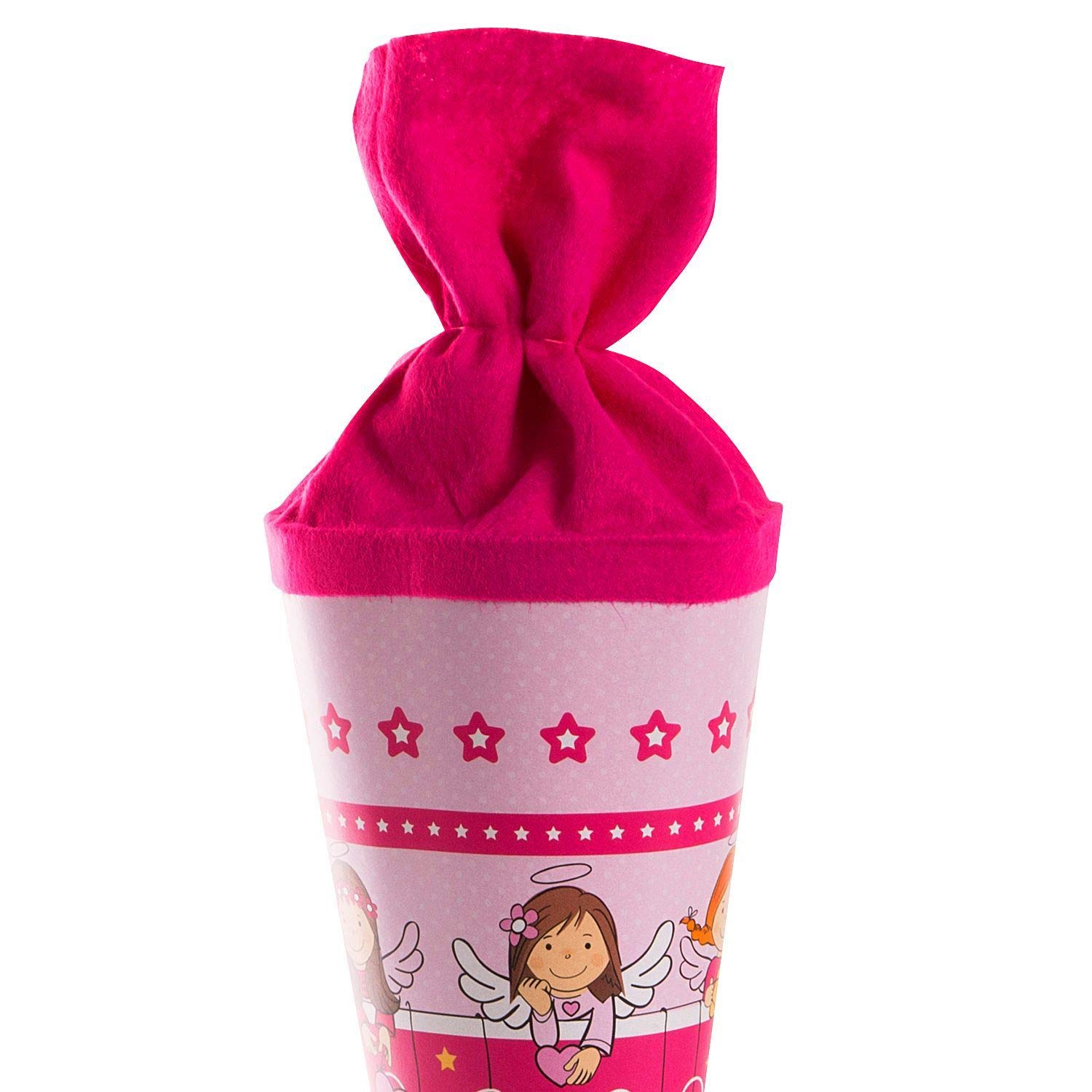 Goldbuch Cono per la scuola del fratello 35 cm rosa cartone laccato chiusura in feltro colorato