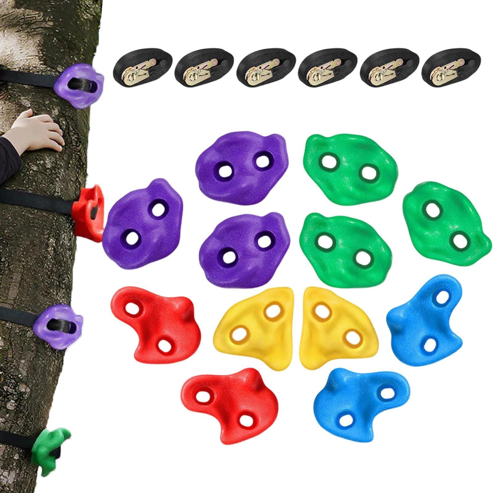 Presas de Escalada para Árbol,Con 6 Correas de Trinquete | Kit De Escalada En Árboles Para Niños Y Familias Aventureras Al Aire Libre Jardín Gimnasio Patio Césped Pared | para Niños Niñas Pequeños Fam