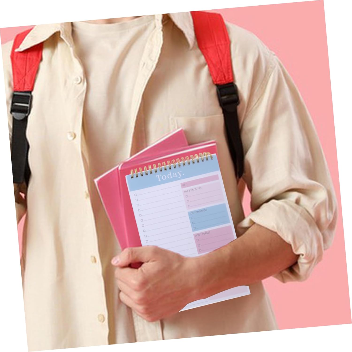 FOYTOKI 4pcs Undated Daily Planner Notepad Wire Bound Project Notebook for Work Daily Tasks Memo Pad