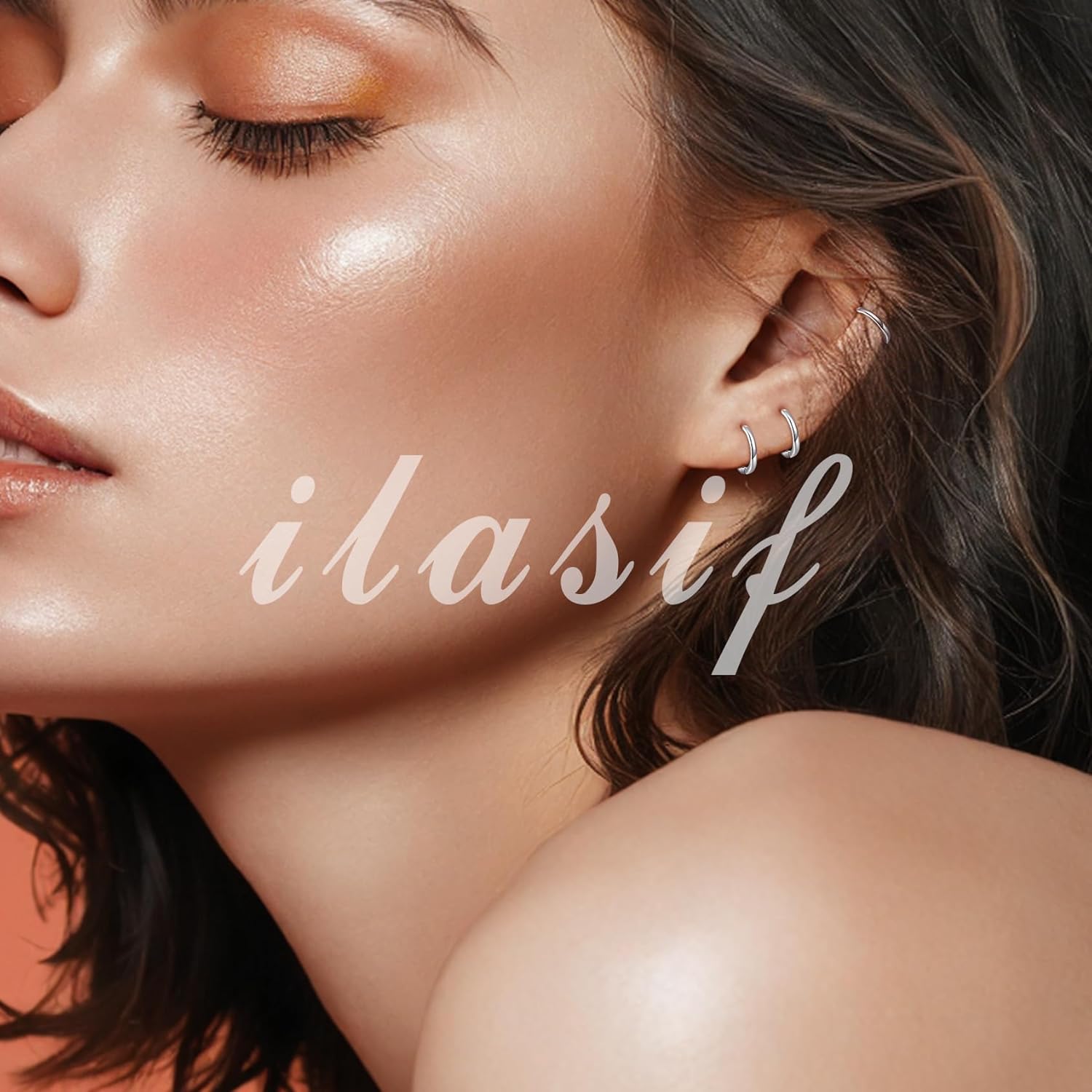 925 Sterling Silver Small Hoop Earrings Set - 14K White Gold Plated Silver Hoop Earrings | Tiny Endless Huggie Hoop Earring Cartilage Earrings for Women - Image 8