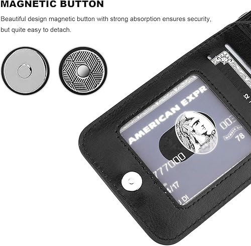 Miniatura 7 de KIHUWEY Funda compatible con iPhone Xs Max con soporte para tarjeta de crédito, cierre magnético de cuero de alta calidad, resistente funda