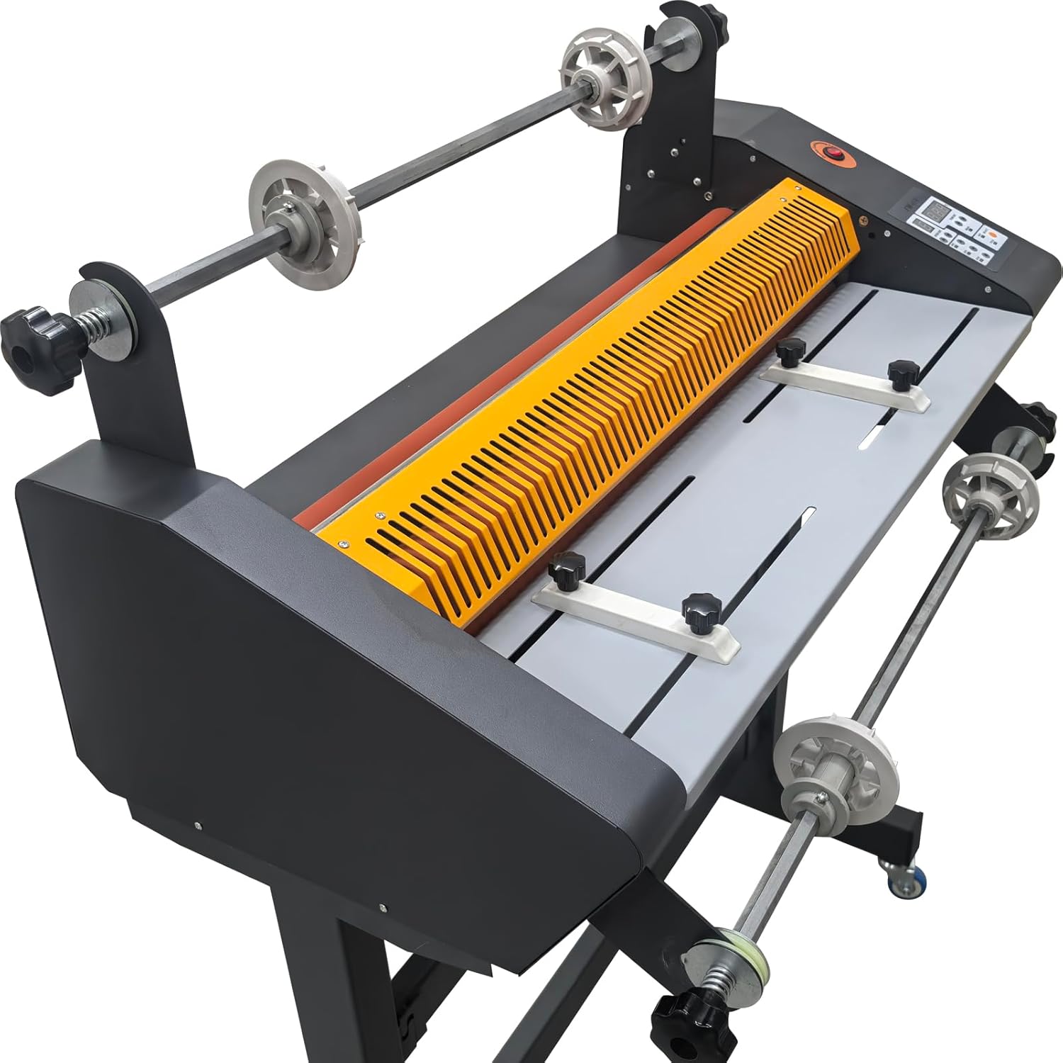 TECHTONGDA Electric Double-Sided Laminating Machine 25'' Laminating Width Hot Cold Roll Laminating Machine, 3m/min Speed Thermal Roll Laminator for 1'' and 3'' Film Core