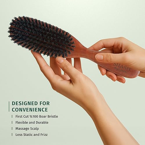 Miniatura 9 de Hecho en Alemania el clásico cepillo de pelo de cerdas 100  de jabalí adecuado para cabello fino a normal acondiciona naturalmente el cabello mejora