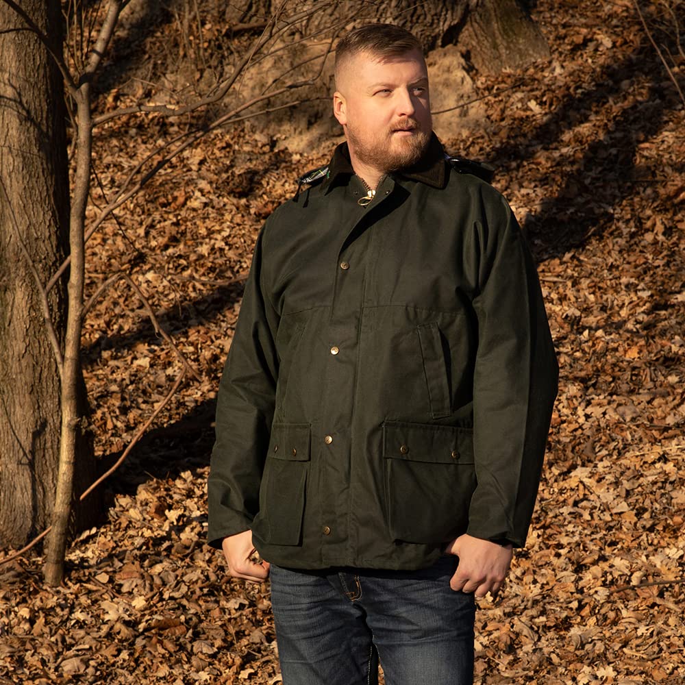 Romneys Wachsjacke Country – klassische englische Outdoorjacke aus gewachster Baumwolle, wasserdicht & winddicht, robuste Regenjacke mit Kapuze für Damen und Herren