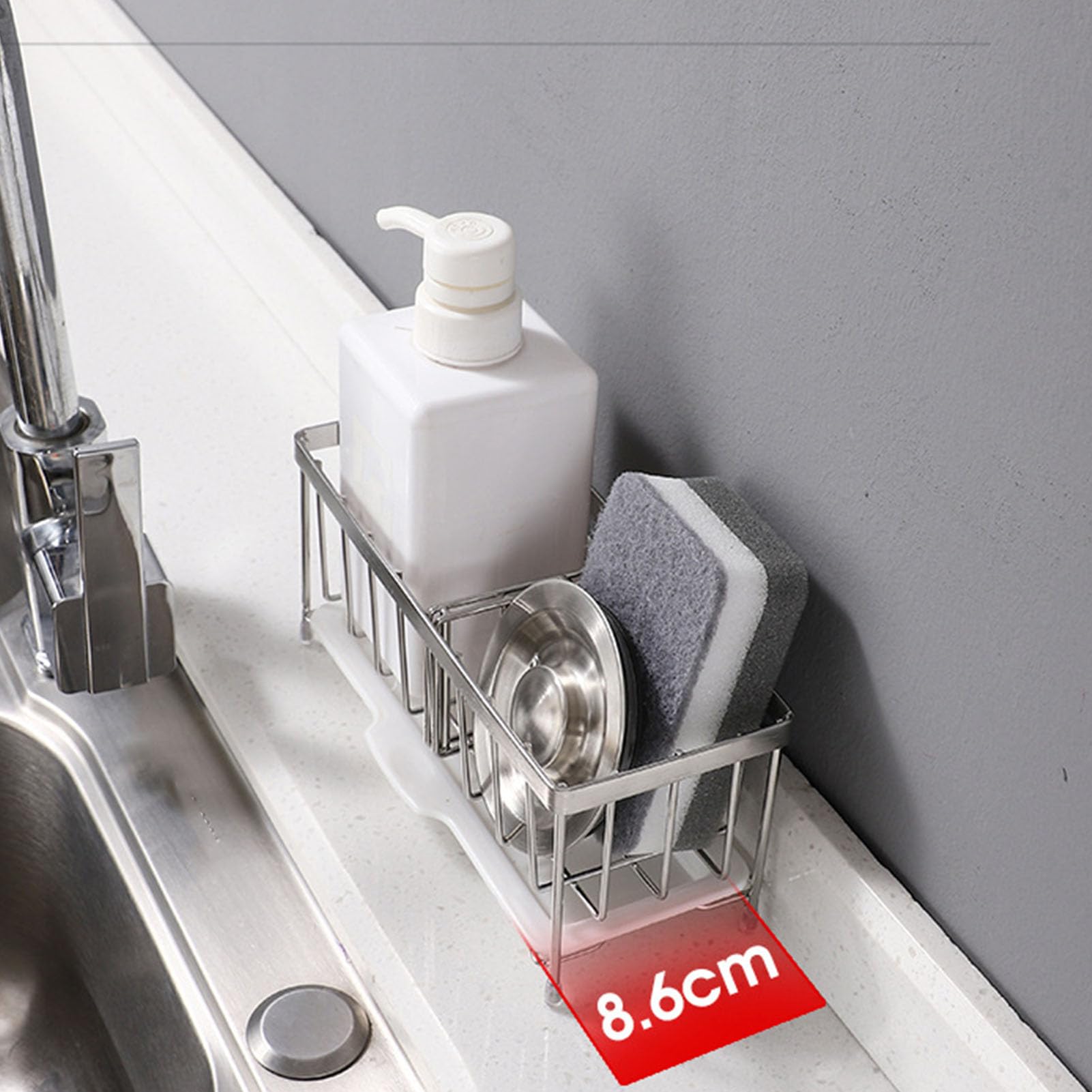 Sink Drying Basket 304 Stainless Steel Sink Rack Wire Ball Sponge Storage Holder Kitchen Colander Durable Proof Easy Cleaning Compact Design for Modern Kitchens