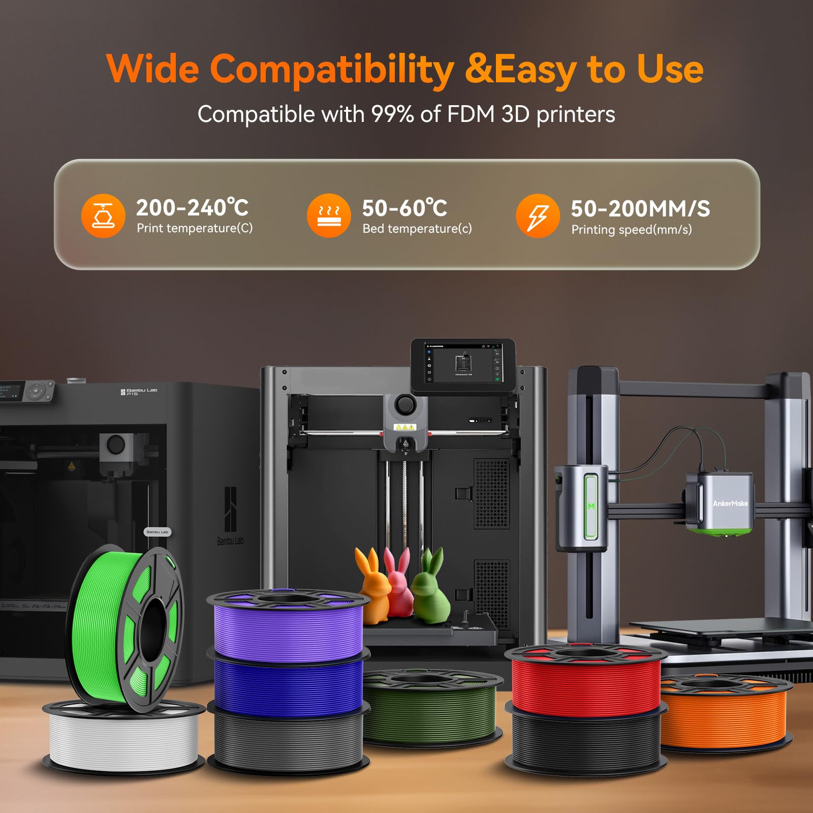 TECBEARS Filament PLA, 1,75 mm czarny, 1 kg, materiały do druku 3D, opakowanie próżniowe, dokładność pomiaru +/- 0,02 mm, szpula 1 kg (2,2 kg) filament PLA do inteligentnego drukowania