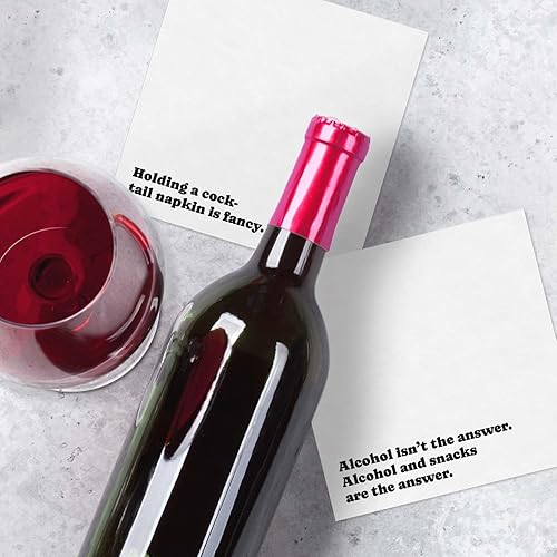 Miniatura 9 de Servilletas de bebidas para club de lectura, 48 servilletas de cóctel para club de lectura, 4 diseños temáticos divertidos, juego de servilletas de