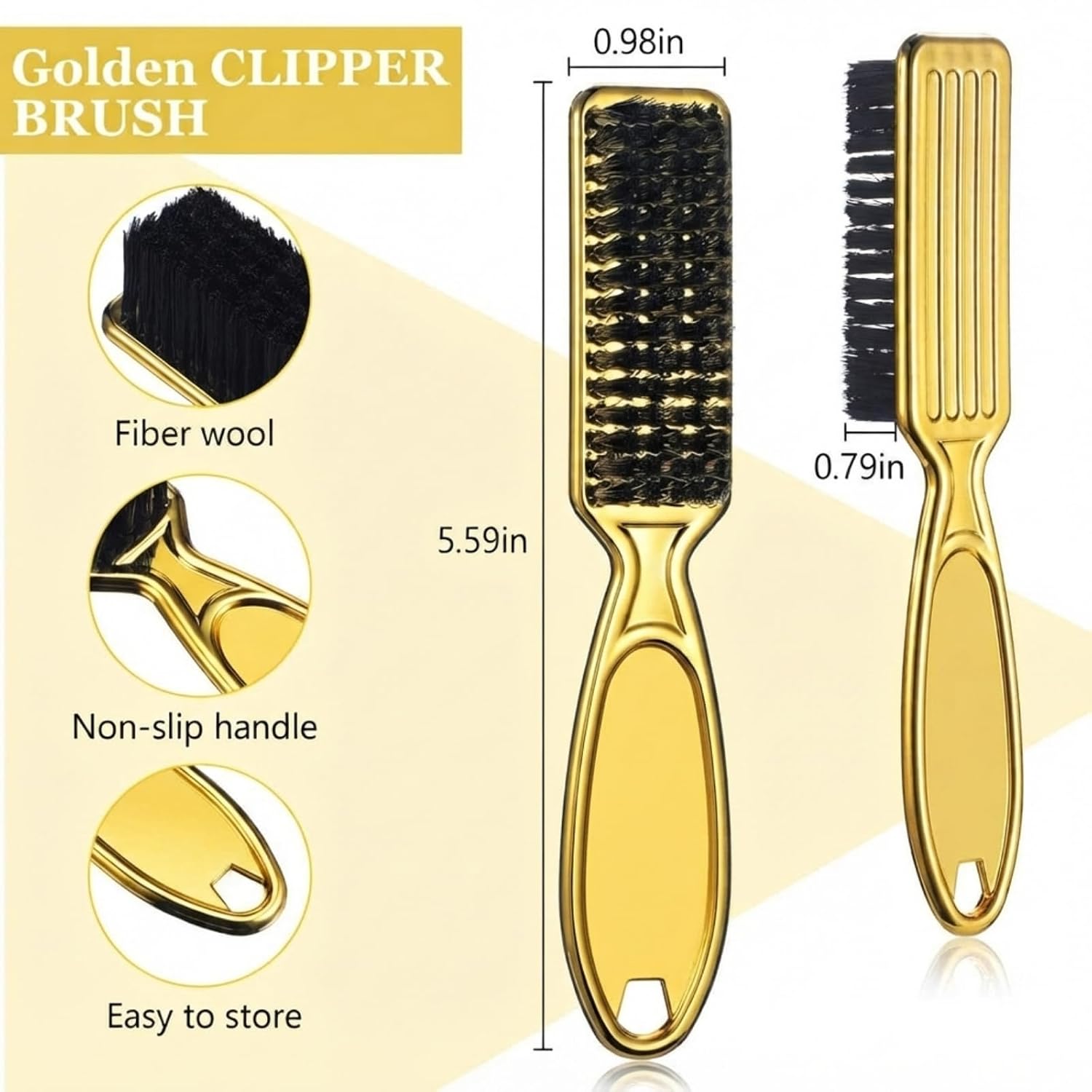 Patelai 2 Pcs Clipper Brush Barber Blade Trimmer,Gold image 2