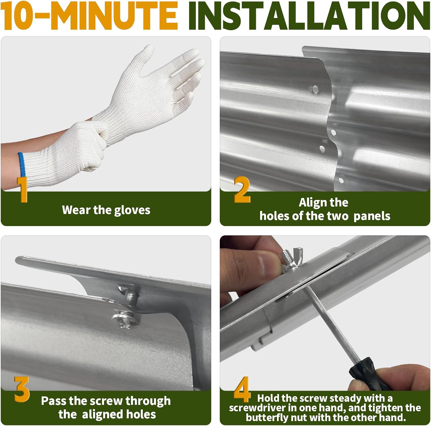 Galvanized Raised Garden Bed Outdoor, Large Raised Bed for Gardening, 4x2x1ft Metal Planter Box for Vegetables, Fruits, Flowers, Easy Assembly with Wing Nuts & Safe Rolled Design, Silver - Image 6