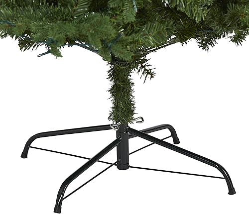 Miniatura 10 de Árbol de Navidad artificial de pino de montaña de Montreal con parte trasera plana de 4 pies con piñas, bayas y 80 luces LED blancas cálidas y 145