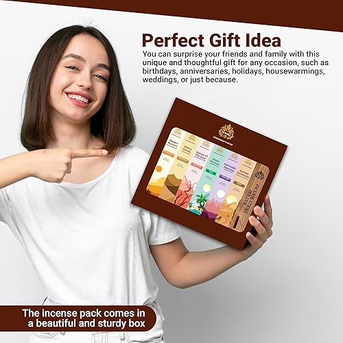 Miniatura 5 de Yuvora Juego de regalo de varillas de incienso aromático, 120 varillas de incienso hechas a mano con 6 aromas relajantes, perfecto para el hogar,