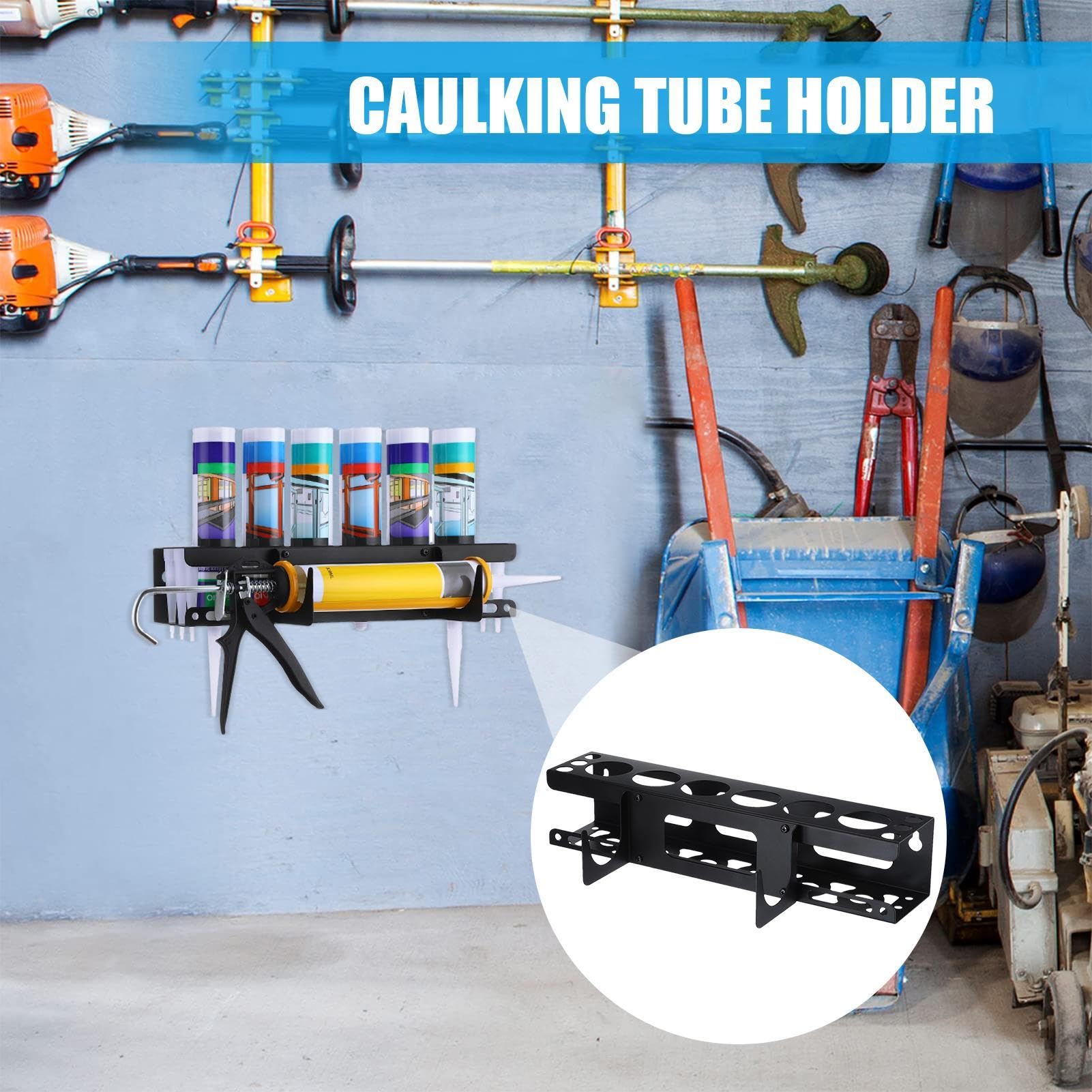 Support De Tube De Calfeutrage | Support De Rangement Pour Tube De Calfeutrage | Support Mural Cartouche Silicone | Support De Stockage De Cartouches Pour Contenir 6 Tubes De Calfeutrage