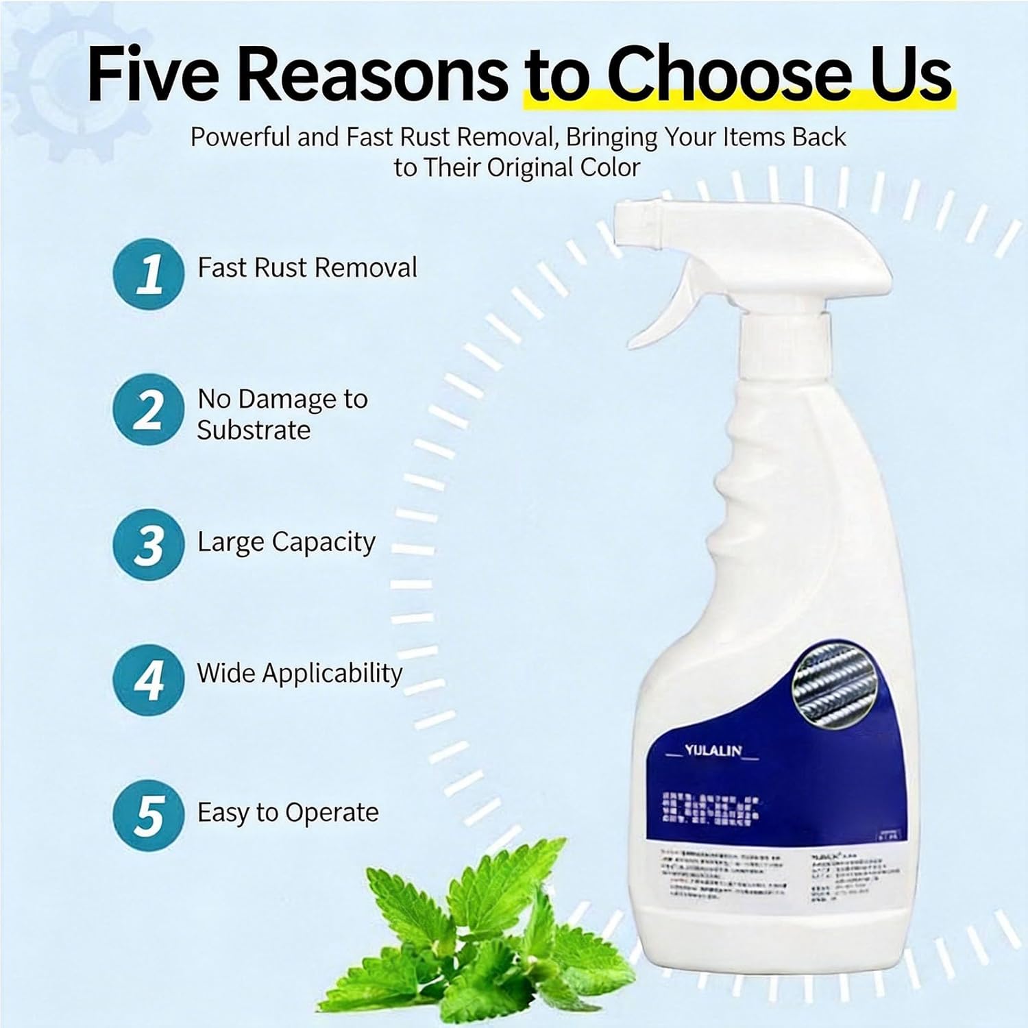 500ml Ultra-Strong Metal Revival Spray,Meigline Rust Remover,Highly Concentrated Steel Rust Remover,Anti-Rust Converter Spray Cleaner (2)