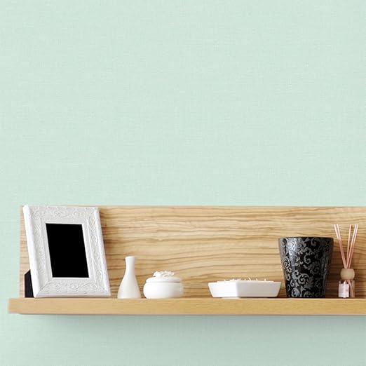 Amazon はがせるdiy壁紙シール ハリーステッカー 粘着付き ナチュラルミントグリーン 約50cm巾 15m巻 壁紙