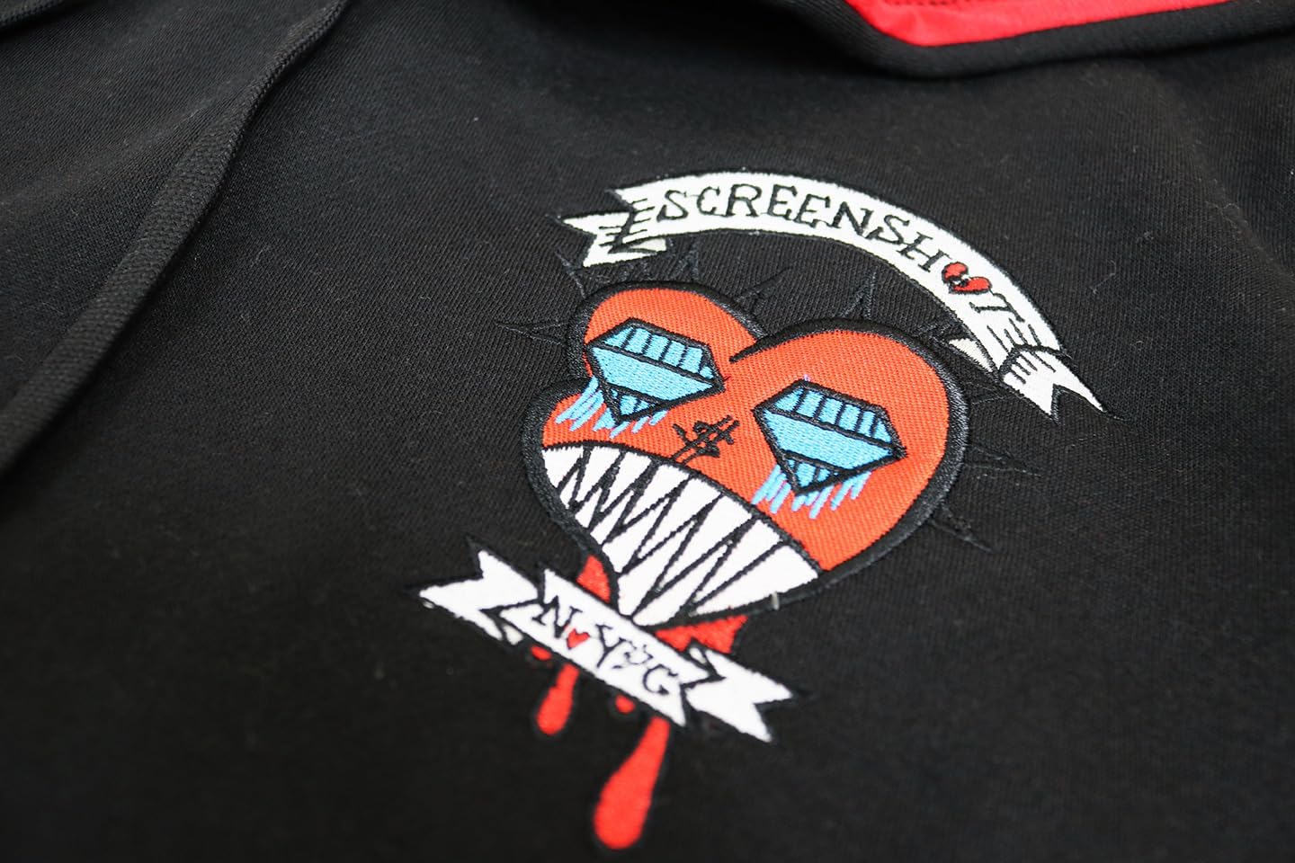 SCREENSHOT FLEECE HOODIE 3202 Mens Urban Streetwear Graffiti Embroidery Patch Fleece Pullover Hoodie Sweatshirt Top - Image 5