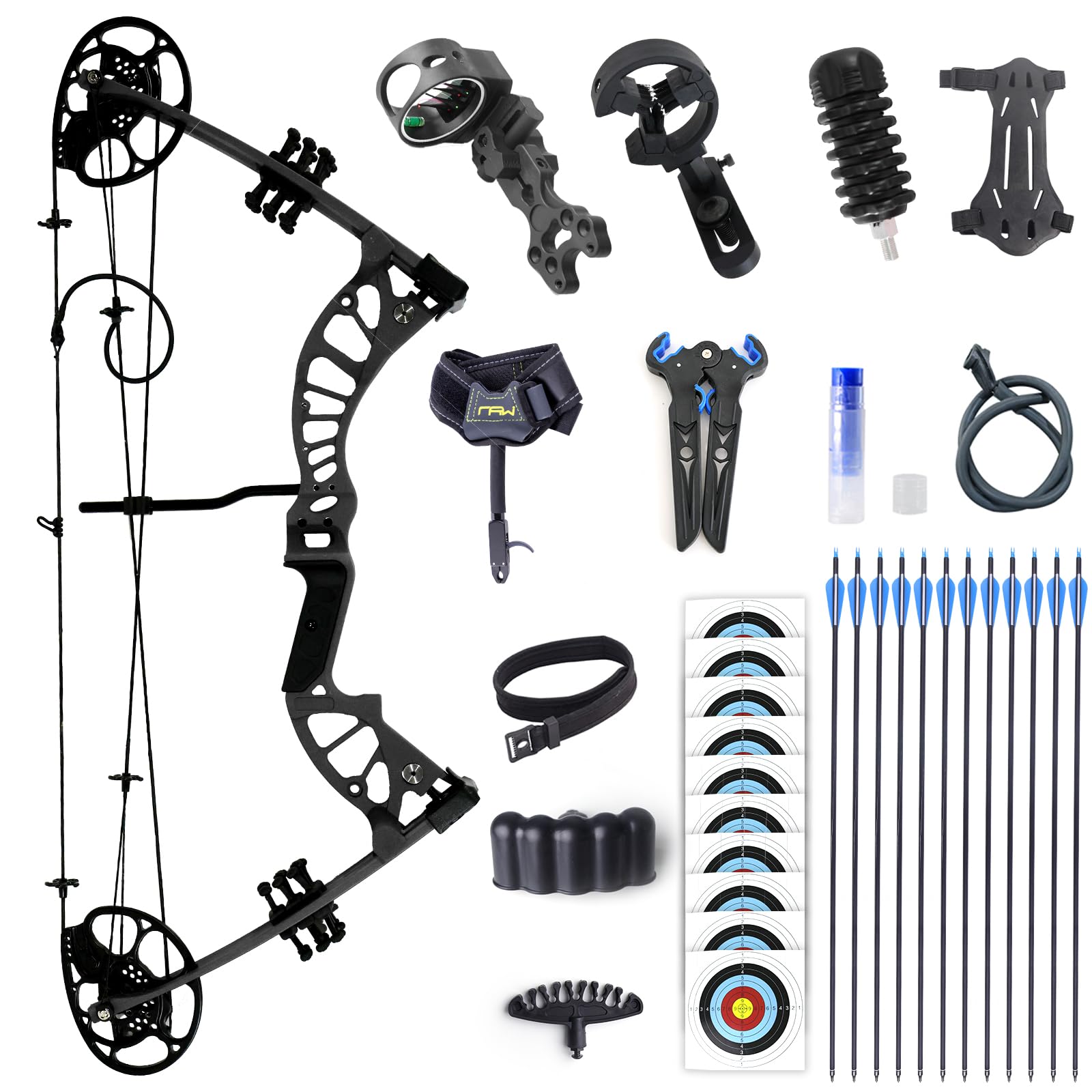 Youth Compound Bow and Arrow Set Shooting Hunting Adjustable 15-45 LBS Youth and Beginner…