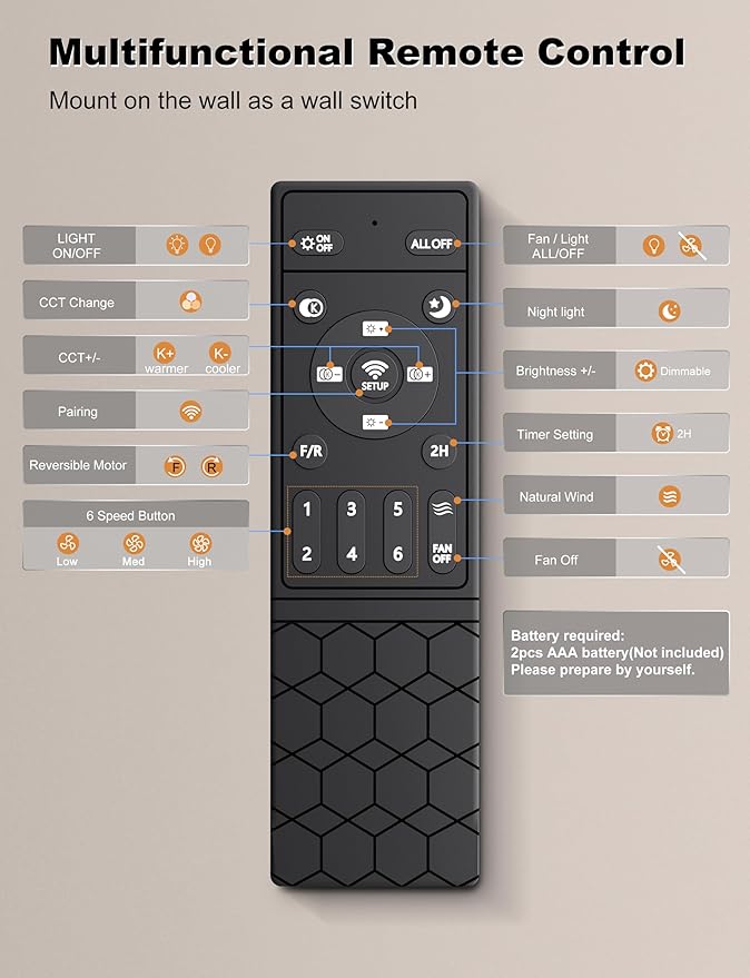 Ventilador de Techo 52 Pulgadas Con Luz y Control Remoto/APP miniatura 8