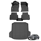 Floor Mats & Cargo Liner Set for Jetta 2019-2025 Waterproof Car Mats Guard Liners Front & Rear Rows Jetta Full Set-Black