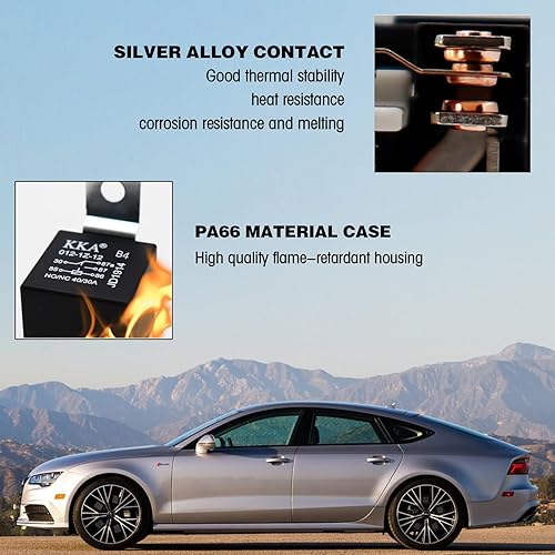 Miniatura 5 de UGSHY Paquete de 4 relés para automóvil, 12 V, 40 A, relé de 5 pines, interruptor de relé automático, repuesto para motor fuera de borda de