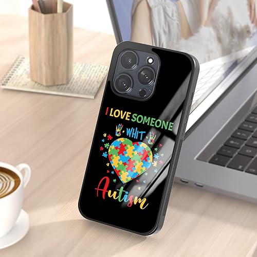 Miniatura 6 de Fundas para teléfono de concienciación autista para padres, diseño de arcoíris, I Love Someone, aplicable con Samsung Galaxy A02 A03 A10 A13 A42 A51