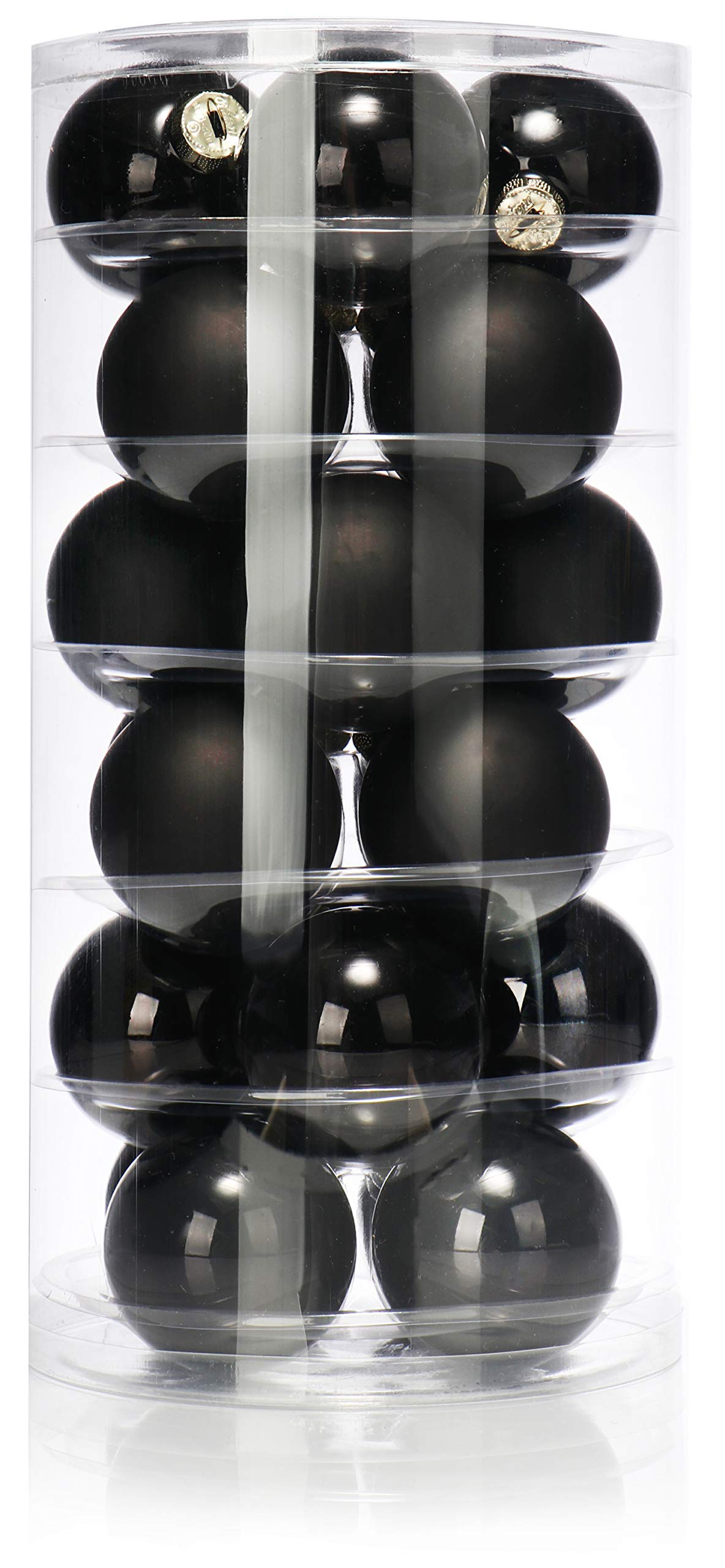 COM-FOUR® 24x Christmas balls, Christmas tree balls made of real glass for Christmas, tree decorations for the Christmas tree, Ø 6 cm