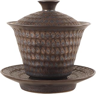 Ceramic Gaiwan 6 Oz/180ml, Blooming Loose Leaf Gong Fu Tea Cup Set