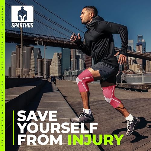 Miniatura 4 de Sparthos - Rodilleras de compresión (par) - Protección de la articulación y apoyo para correr, hacer deporte, alivio del dolor de rodilla, rodillera