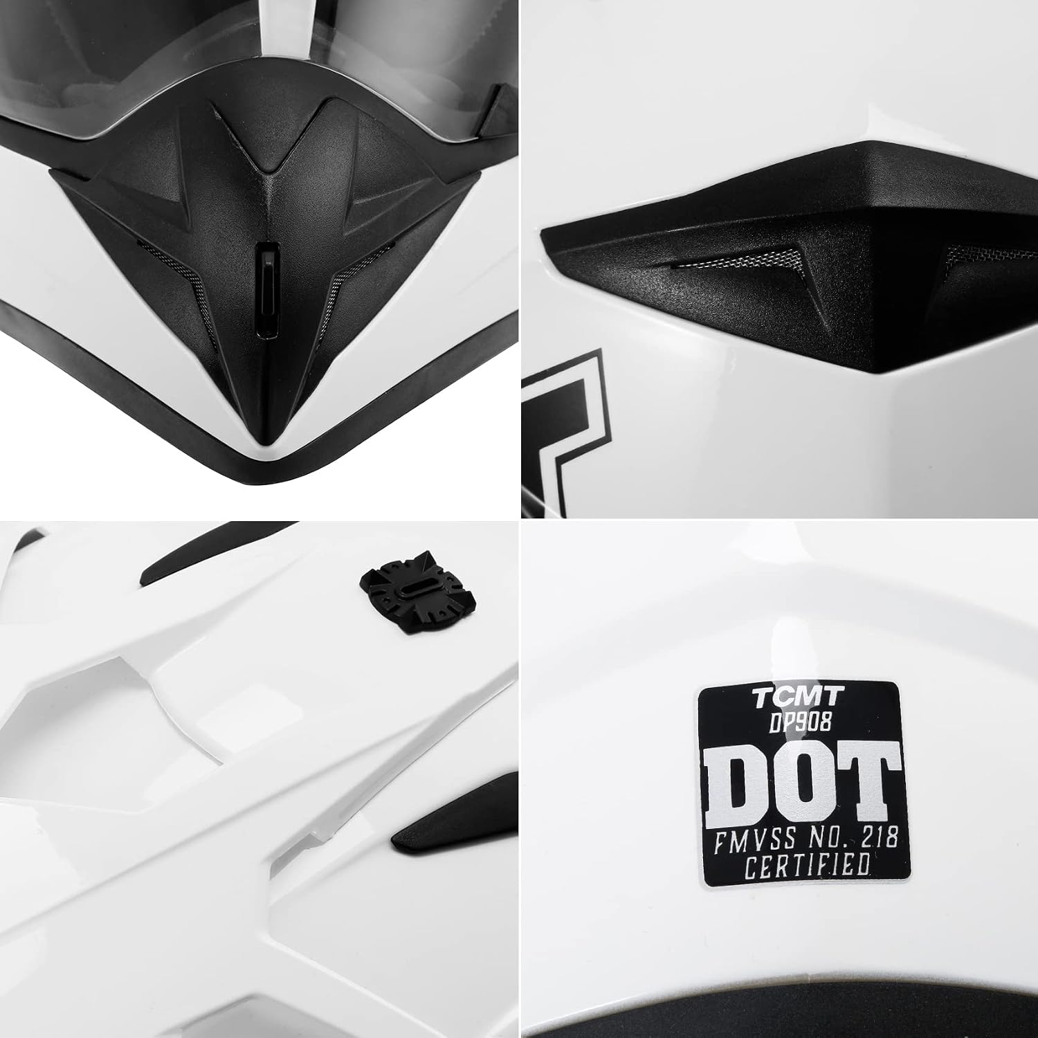 TCMT Motorcycle Dirt Bike Off-Road Motocross ATV Mountain Bike Full Face MX Helmet for Men Women DOT Approved