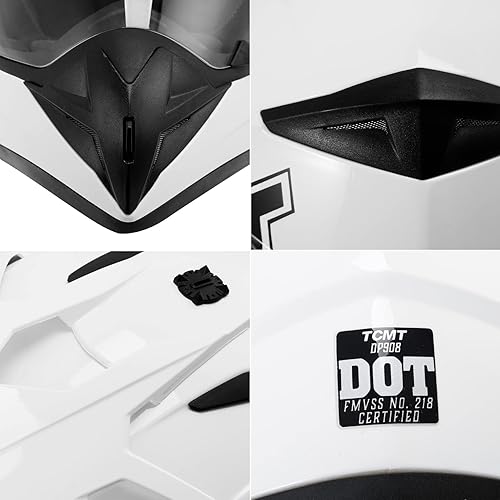 Miniatura 9 de TCMT Casco MX de cara completa para motocicleta, motocross, ATV, bicicleta de montaña, para hombres y mujeres, aprobado por DOT