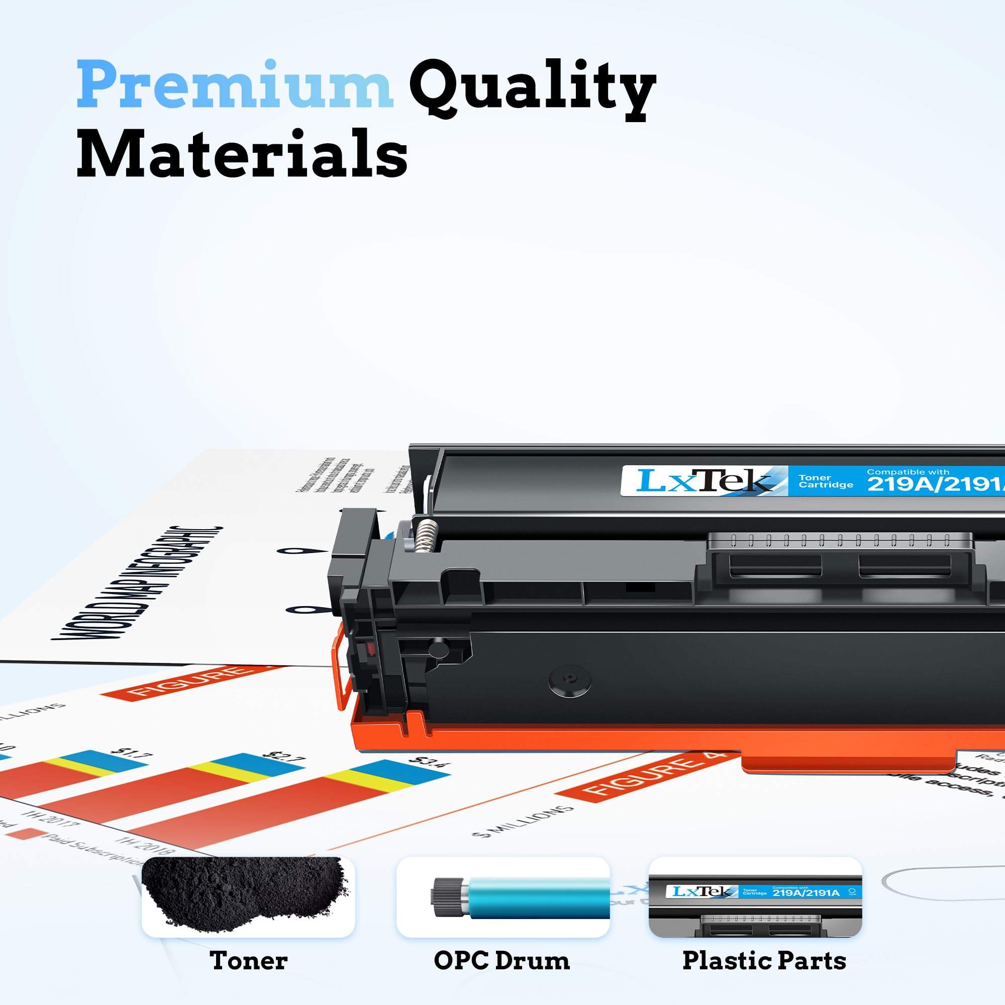 LxTek 219A W2190A 3302FDW Toner con chip, compatibile per HP 219A 219X per Color LaserJet Pro MFP 3302FDWG 3302FDW 3302SDW 3302FDN 3302FDNG 3302SDWG 3202DN W2190A (Nero Ciano Giallo Magenta 4