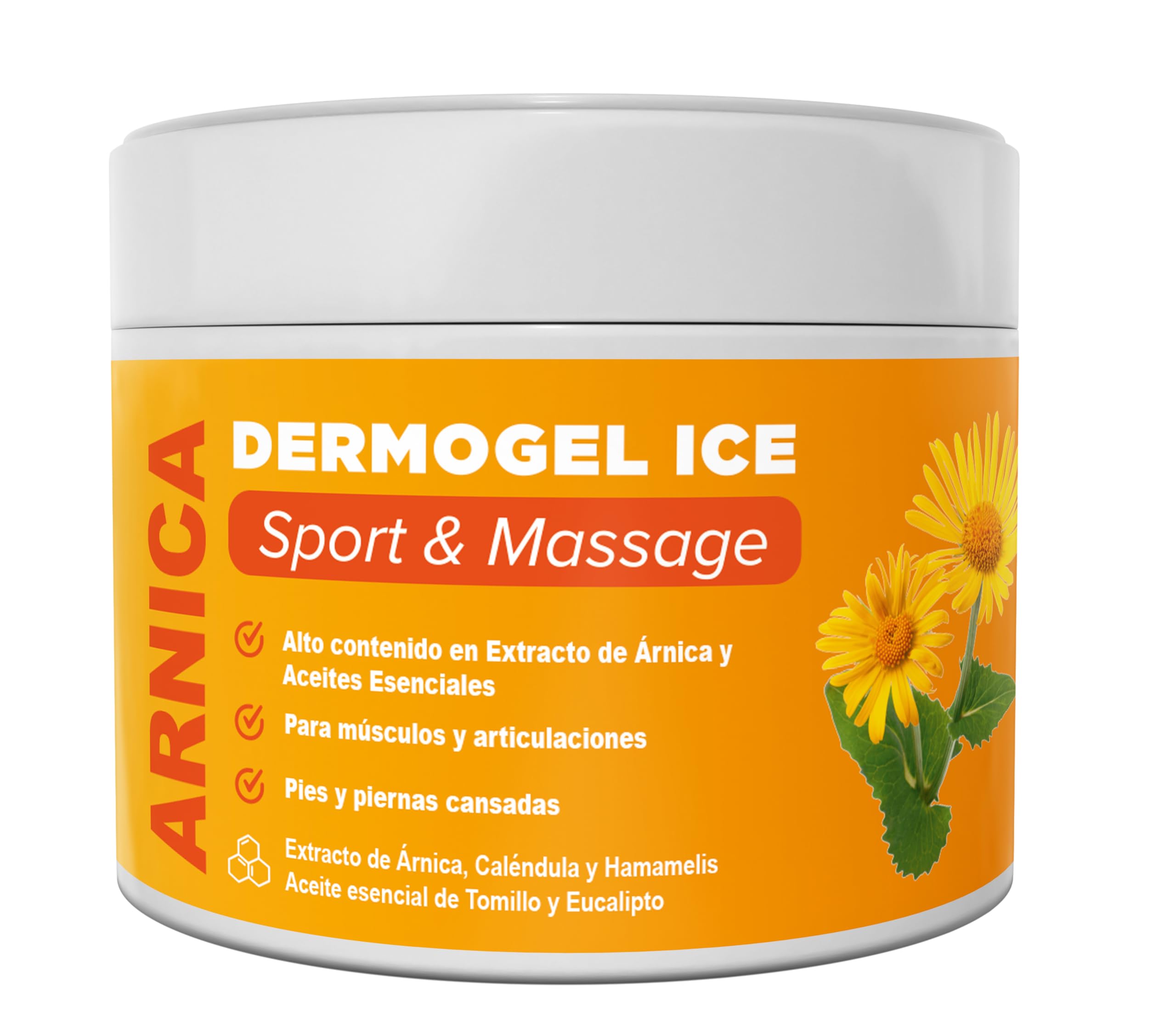 QKnatur - ARNICA MONTANA CREME GEL - Aide à soulager et apaiser les inconforts musculaires et articulaires - Teneur élevée en Arnica, Calendula, Extrait d'hamamélis - Massage (500 ml)