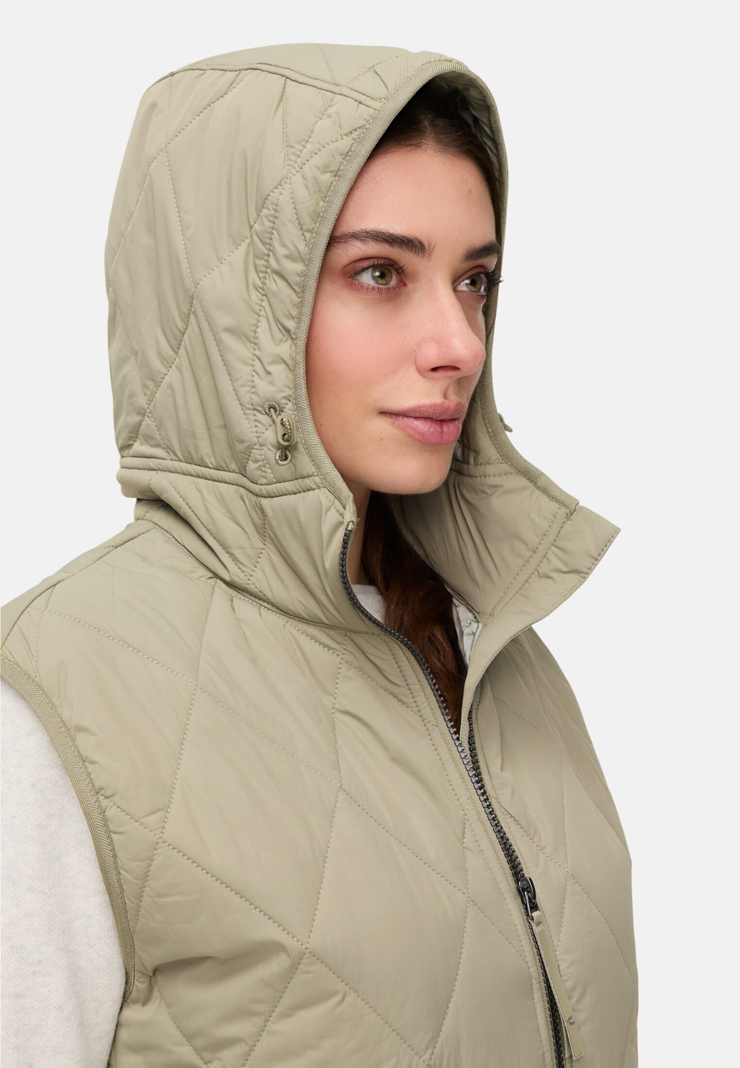 camel active Damen Lange Weste mit Kapuze