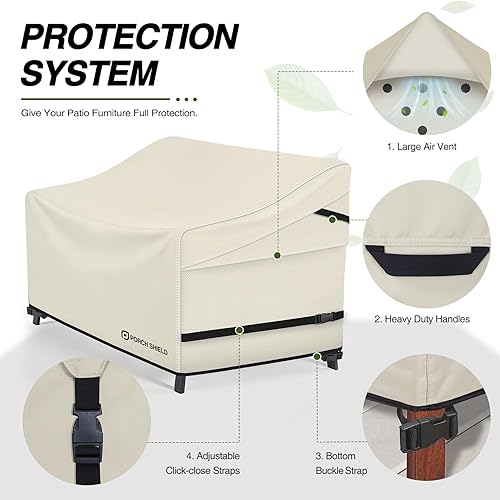 Miniatura 4 de Porch Shield Funda para sofá de 3 plazas para patio, funda impermeable para sofá de asiento profundo, 86 pulgadas de ancho x 38 pulgadas de