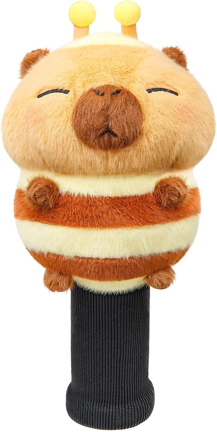 面白いカピバラゴルフヘッドカバー、アニマルプラッシュゴルフクラブヘッドカバー、スモールサイズ、ハイブリッドとアイアンにフィット、ラー