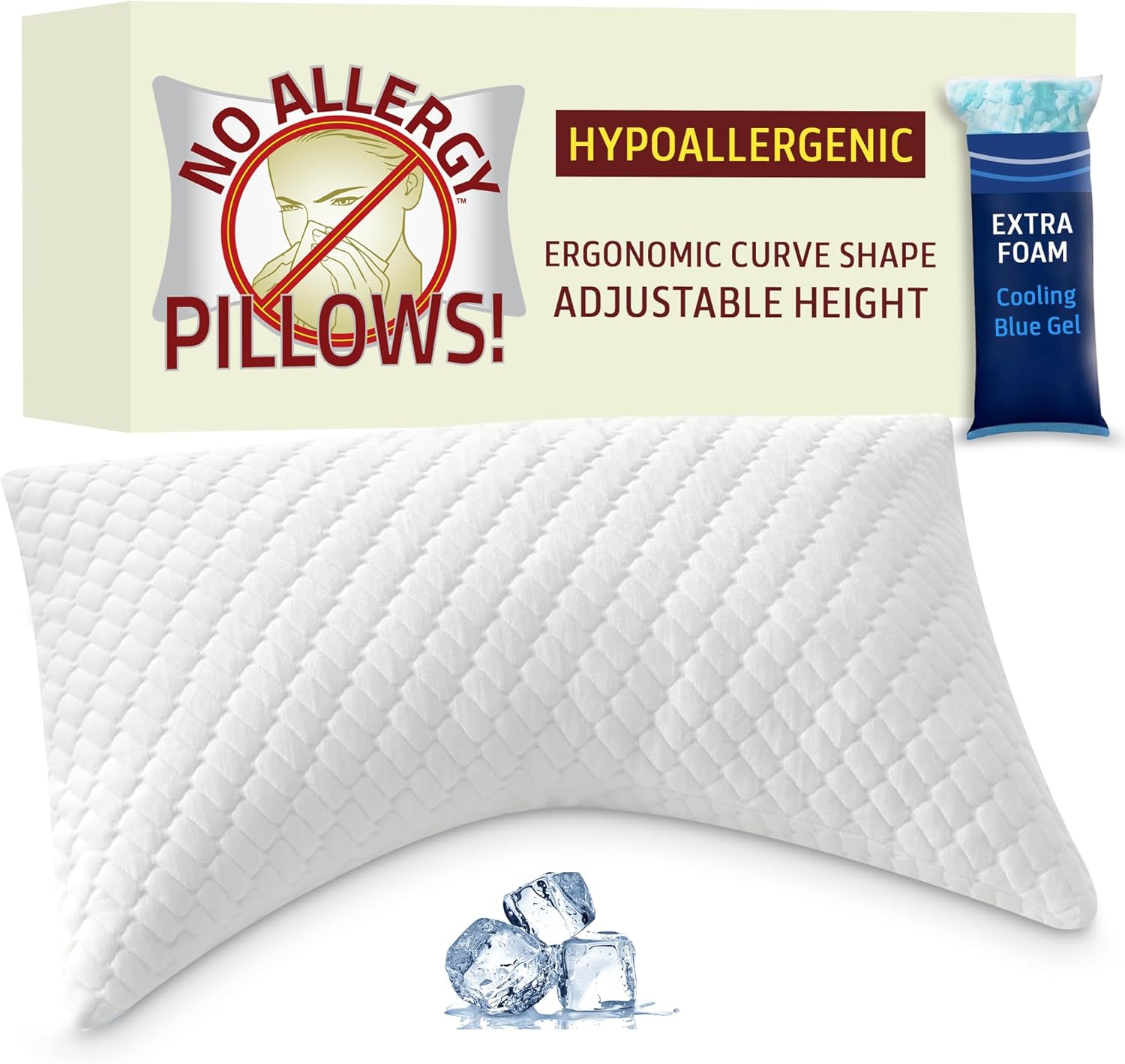 Hypoallergenic Adjustable Curved...