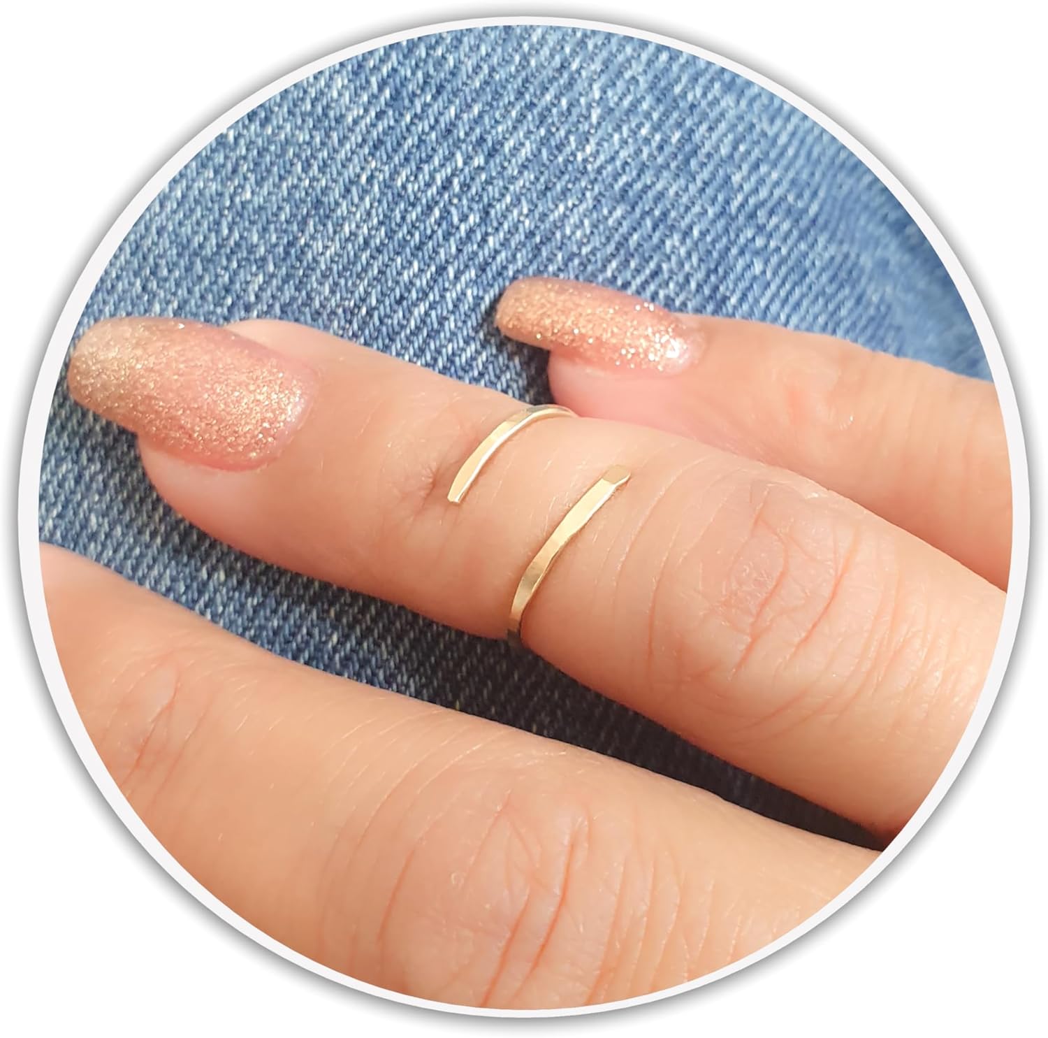 Open Bypass Midi Ring Wrap Spiral Thin Adjustable Ring in Gold Silver Rose Gold