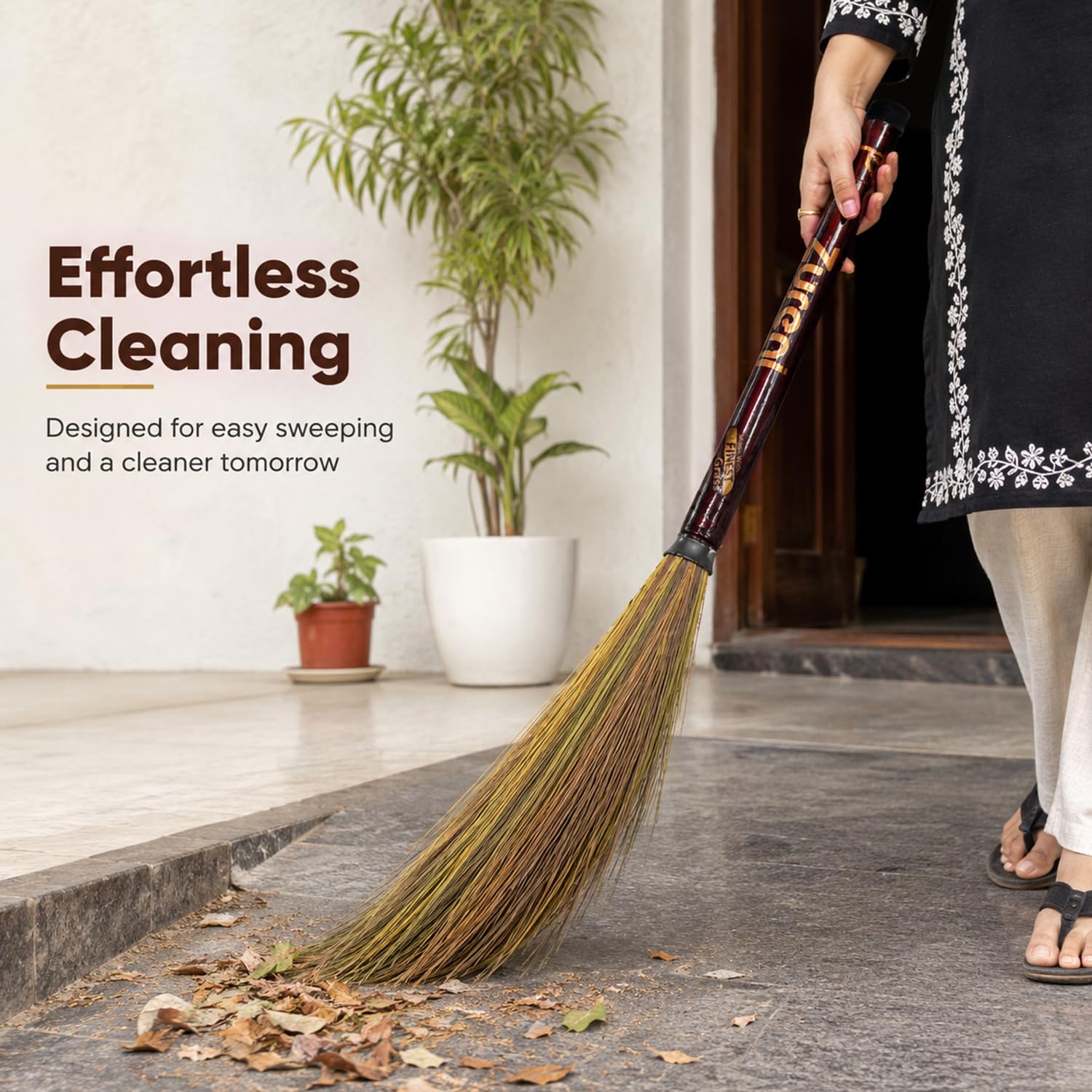 Zureni Sadabahar Broom - Natural Mizoram Grass -4